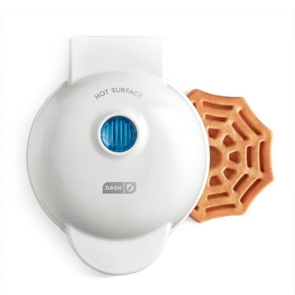 NWT dash mini waffle maker spooky spider web cobweb Halloween breakfast - Picture 1 of 6